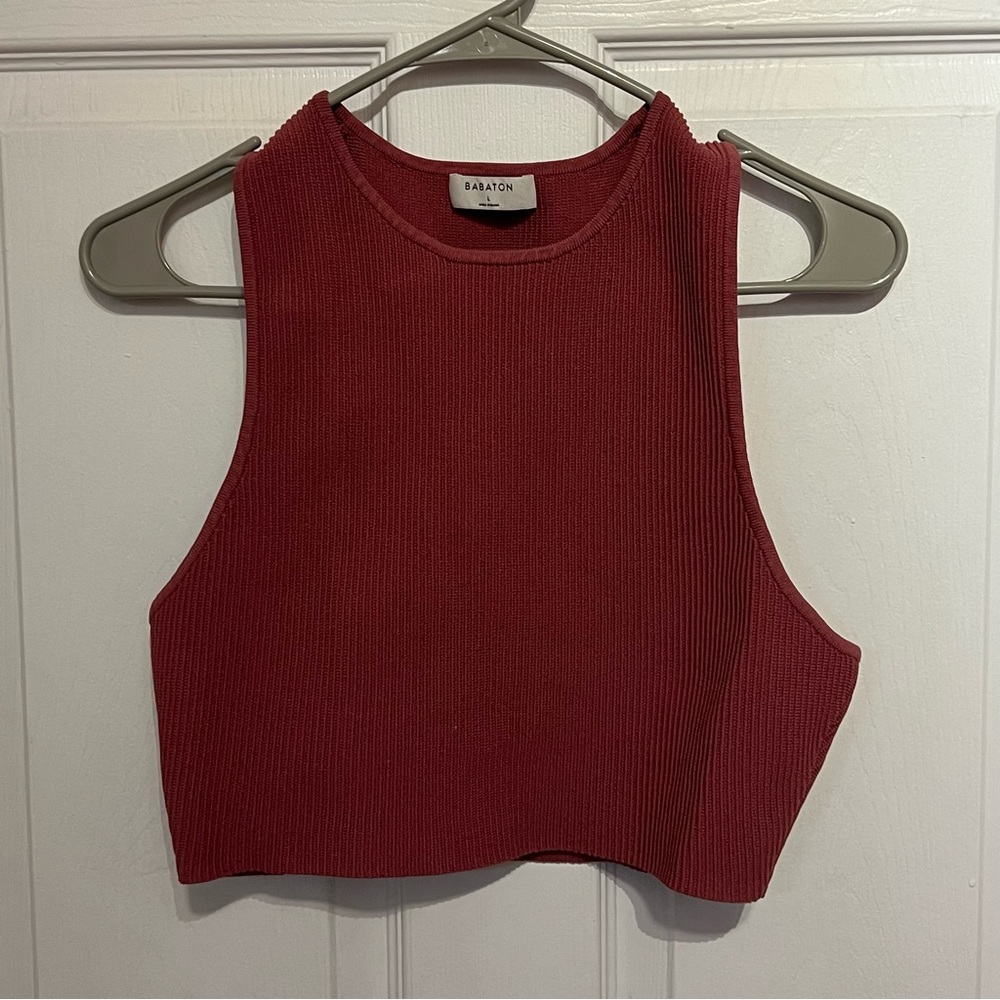 Babaton Pink Sculpt Knit Top